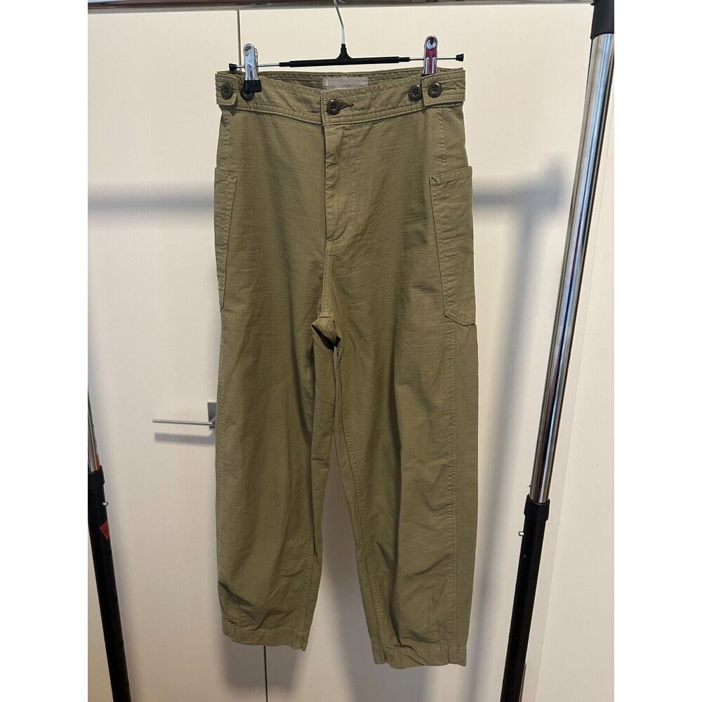 Everlane linen pants high rise cargo Size 0 khaki